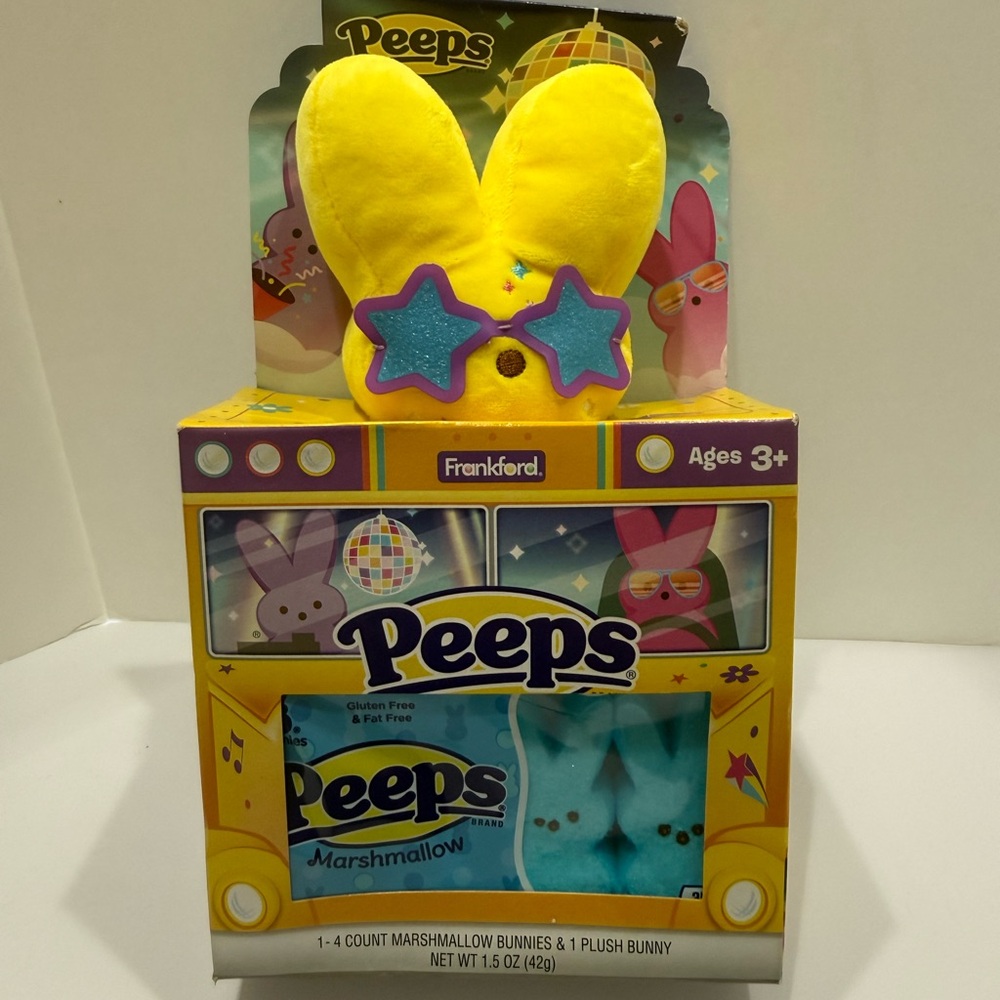 Peeps Bunny Plush and Candy Set Feb 2026 Yellow Rockstar Peep New
